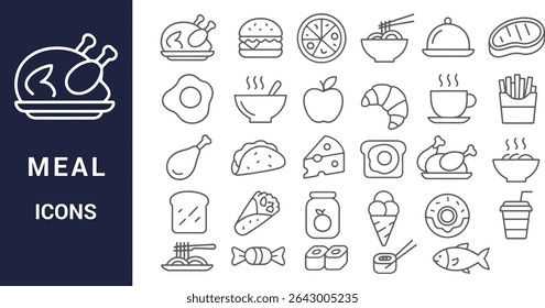 Meal Icons Collection for Food, Dining, and Culinary Design