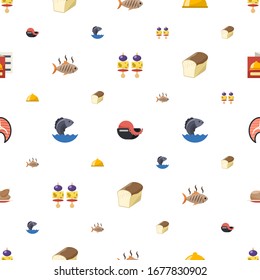 los iconos de las comidas se realizan sin problemas. Incluye entrantes planos editables, sopa de marisco, plato principal, pescado a la parrilla, marisco, pan, salmón, pollo, iconos del menú del restaurante. iconos de comidas para web y móvil.