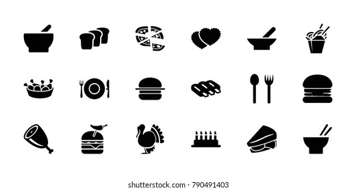 Meal Icons Set 18 Editable Filled Stock Vector (Royalty Free) 790491403