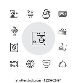 Meal icons. Set of  line icons. Restaurant, coffee shop, bakery. Food service concept. Vector illustration can be used for topics like food, lunch, cafe.