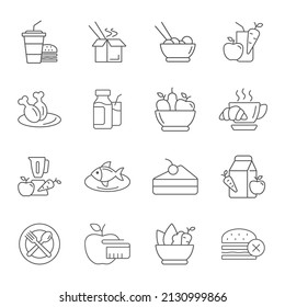 Meal icons set . Meal pack symbol vector elements for infographic web