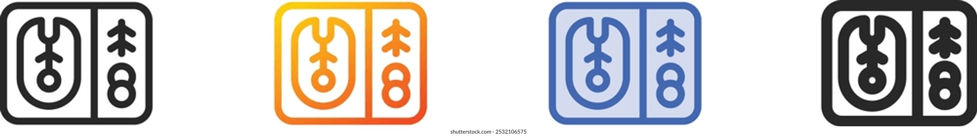 icono de metal. Diseño lineal delgado, degradado, trazo azul y estilo audaz aislado sobre fondo blanco