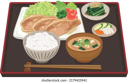 Meal illustration
Pork ginger set meal