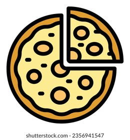 Meal khachapuri icon outline vector. Food bread. Cuisine dish color flat