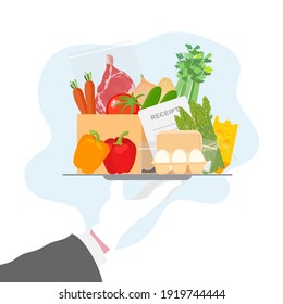 Meal kit delivery vector illustration concept in cartoon style. Meal kit safe delivery concept. Meal kit delivery, great design for any purposes.