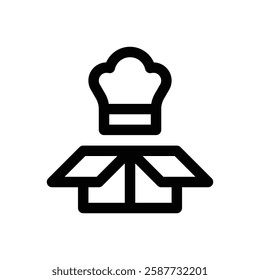 Meal kit. Editable stroke vector icon.