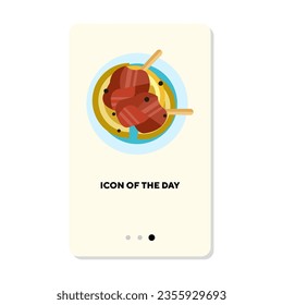 Meal or meat icon. Meat isolated sign. Restaurant dish, cuisine, menu, food, catering concept. Vector illustration symbol elements for web design