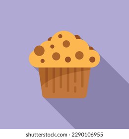 Meal muffin icon flat vector. Bakery menu. Food bread