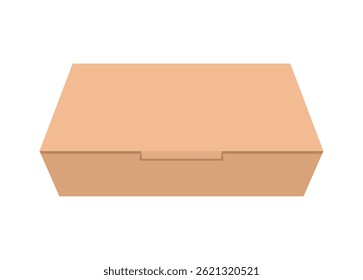 Caixa de papel de refeição. Ilustração simples plana na exibição em perspectiva.