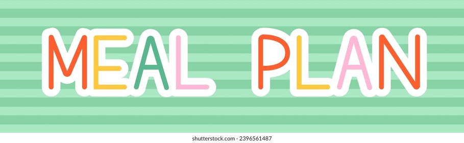 Meal Plan Bookmark Stripe Vector Illustration