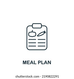 Icono del Plan de comidas. Icono de línea simple para plantillas, diseño web e infografías