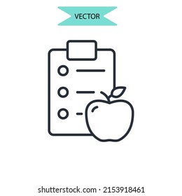 meal plan icons  symbol vector elements for infographic web