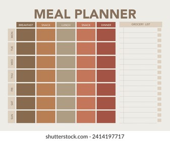 Meal Planner and Grocery list planner printable