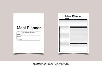 Meal Planner LOGBOOK KDP Interior