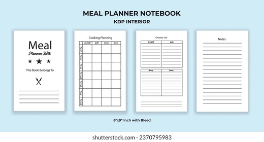 Meal Planner Notebook KDP Interior