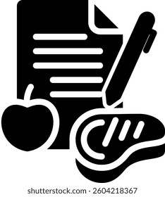 Meal Planning Icon Glyph Vector Illustration