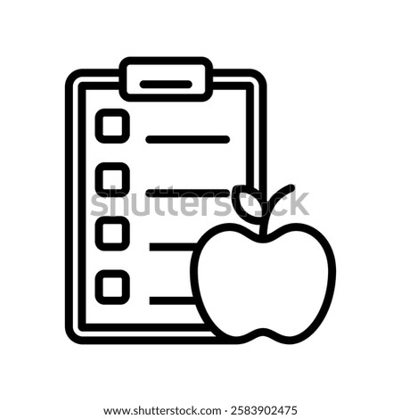 meal planning icon line vector illustration design template in trendy style