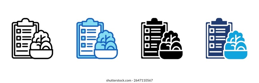 Icono de planificación de comidas Ilustración vectorial de estilo múltiple