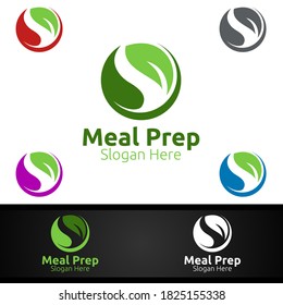 Meal Prep Healthy Food Logo For Restaurant, Cafe Or Online Catering Delivery