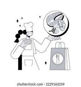 Meal prep service abstract concept vector illustration. Healthy meal prep no-contact delivery, prepared fresh daily, virus free food, social distancing, stay home, chef recipe abstract metaphor.