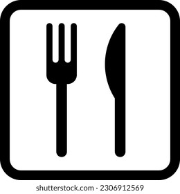 Meal, restaurant square icon. simple illustration of knife and fork