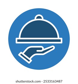 Ilustración vectorial de línea de icono de servicio de comidas