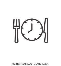 Icono de trazo de tiempo de comida en negro