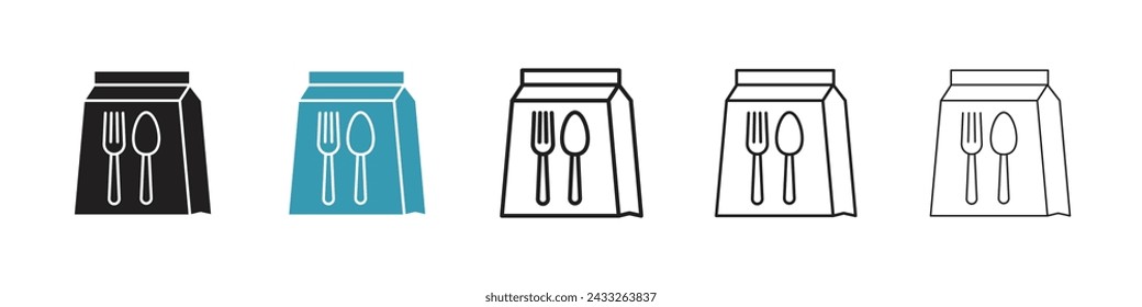 Meal Transport Package Vector Icon Set. Delivery Ease vector symbol for UI design.