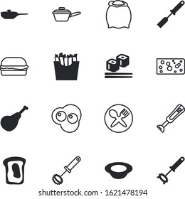 meal vector icon set such as: american, steak, silverware, spatula, cheeseburger, cute, hamburger, scrambled, fried, french, roll, appliance, triangle, dairy, paper, technology, traditional, asian