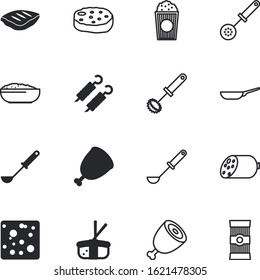 meal vector icon set such as: sausage, kebab, pasta, movie, fork, mutton, freshness, closeup, calories, cream, meatballs, culture, oatmeal, plate, corn, accessory, holiday, appetizer, wire, triangle