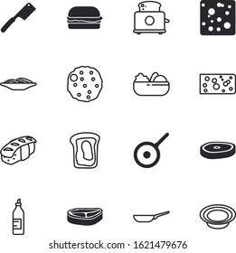 meal vector icon set such as: bakery, italian, fish, technology, leaf, teflon, metallic, tool, toaster, maki, round, noodle, cutlets, household, meatball, modern, dining, octopus, place, roll, asia