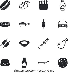 meal vector icon set such as: pattern, french, home, nuggets, brie, stick, skewer, picnic, calorie, tenderloin, salmon, octopus, potato, hotdog, nutrition, natural, salty, seafood, sea, cutlets