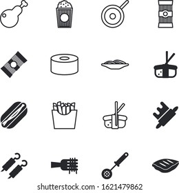 meal vector icon set such as: full, dough, shish, domestic, tin, roller, long, pin, bean, plate, sausage, junk, cinema, fries, bakery, fire, summer, kitchenware, salt, rolling, sauce, isometric
