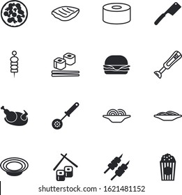 meal vector icon set such as: camping, device, vegetable, machine, bucket, lettuce, brown, bag, canned, mixing, celebration, place, unhealthy, protein, iron, spatula, fun, skewer, canape, whisk