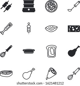 meal vector icon set such as: fat, olive, sandwich, italian, cooker, canapes, market, single, mexican, pizza, shashlik, roquefort, milk, set, american, kebab, canape, hotdog, stick, dairy, toast