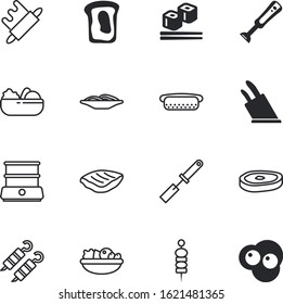 meal vector icon set such as: egg, tapas, sandwich, single, bakery, light, sauce, knife, banquet, image, omelet, oriental, fruit, holding, lamb, drawing, iron, roasted, appliance, canape, shashlik