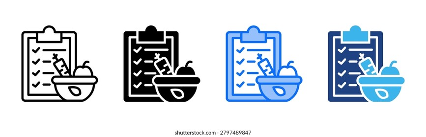 Mealplan icon set multiple style collection