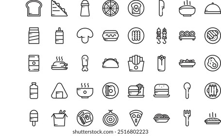 Meals icons High-Quality Vector Icons Collection with Editable Stroke. Ideal for Professional and Creative Projects.