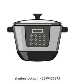 meals slow cooker cartoon. dinner easy, healthy beef, vegetarian soup meals slow cooker sign. isolated symbol vector illustration