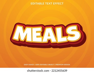 meals text effect template use for business logo and brand