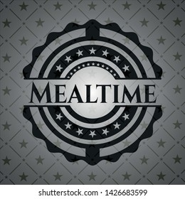 Mealtime dark emblem. Vector Illustration. Detailed.