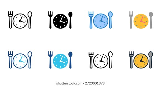 Los iconos de la hora de la comida establecen la colección de estilo múltiple. Trazo editable 
