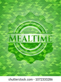  Mealtime realistic green mosaic emblem