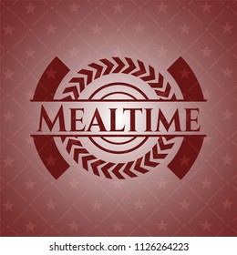 Mealtime red emblem. Retro