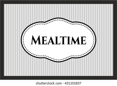 Mealtime retro style card or poster