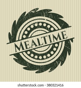 Mealtime rubber stamp with grunge texture