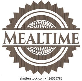Mealtime wood emblem. Retro
