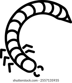 Mealworm icon for wildlife and nature world