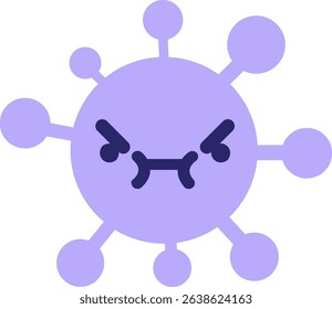 mean angry virus in bright neon colors