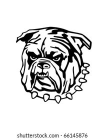 Mean Bulldog - Retro Clipart Illustration